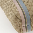 GUCCI GG Canvas Sherry Line Tote Bag Beige Pink Light blue 189669 Auth gh1631-13