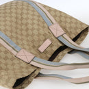 GUCCI GG Canvas Sherry Line Tote Bag Beige Pink Light blue 189669 Auth gh1631-6