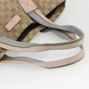 GUCCI GG Canvas Sherry Line Tote Bag Beige Pink Light blue 189669 Auth gh1631-7
