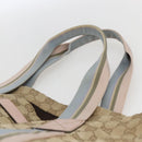GUCCI GG Canvas Sherry Line Tote Bag Beige Pink Light blue 189669 Auth gh1631-8