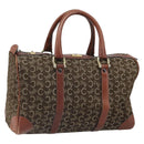 CELINE C Macadam Canvas Horse Carriage Hand Bag Brown Gold Auth gh1632-1