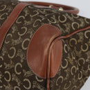 CELINE C Macadam Canvas Horse Carriage Hand Bag Brown Gold Auth gh1632-10