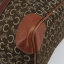 CELINE C Macadam Canvas Horse Carriage Hand Bag Brown Gold Auth gh1632-12