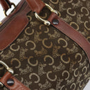 CELINE C Macadam Canvas Horse Carriage Hand Bag Brown Gold Auth gh1632-14