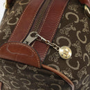 CELINE C Macadam Canvas Horse Carriage Hand Bag Brown Gold Auth gh1632-16