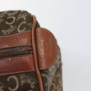CELINE C Macadam Canvas Horse Carriage Hand Bag Brown Gold Auth gh1632-17