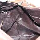 CELINE C Macadam Canvas Horse Carriage Hand Bag Brown Gold Auth gh1632-19