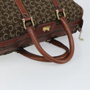 CELINE C Macadam Canvas Horse Carriage Hand Bag Brown Gold Auth gh1632-7