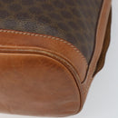CELINE Macadam Canvas Shoulder Bag PVC Leather Brown Gold Auth gh1633-13