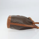 CELINE Macadam Canvas Shoulder Bag PVC Leather Brown Gold Auth gh1633-4