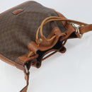 CELINE Macadam Canvas Shoulder Bag PVC Leather Brown Gold Auth gh1633-6