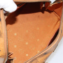 MCM Vicetos Logogram Hand Bag PVC Leather Brown Gold Auth gh1634-11