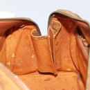 MCM Vicetos Logogram Hand Bag PVC Leather Brown Gold Auth gh1634-19