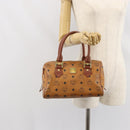 MCM Vicetos Logogram Hand Bag PVC Leather Brown Gold Auth gh1634-22