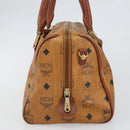 MCM Vicetos Logogram Hand Bag PVC Leather Brown Gold Auth gh1634-3