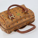 MCM Vicetos Logogram Hand Bag PVC Leather Brown Gold Auth gh1634-6