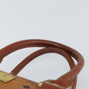 MCM Vicetos Logogram Hand Bag PVC Leather Brown Gold Auth gh1634-8