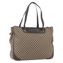 CELINE Macadam Canvas Tote Bag Beige Gold Auth gh1636-1