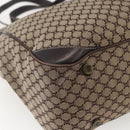 CELINE Macadam Canvas Tote Bag Beige Gold Auth gh1636-16