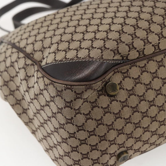 CELINE Macadam Canvas Tote Bag Beige Gold Auth gh1636