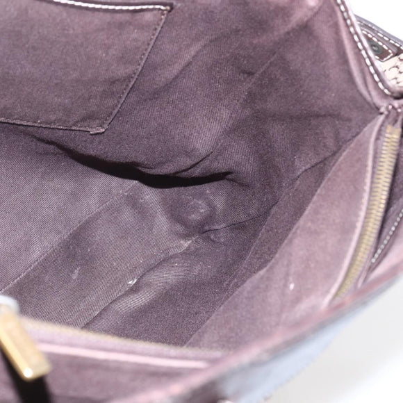 CELINE Macadam Canvas Tote Bag Beige Gold Auth gh1636