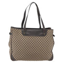 CELINE Macadam Canvas Tote Bag Beige Gold Auth gh1636-2