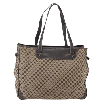 CELINE Macadam Canvas Tote Bag Beige Gold Auth gh1636 - 0