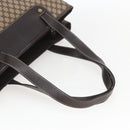 CELINE Macadam Canvas Tote Bag Beige Gold Auth gh1636-7