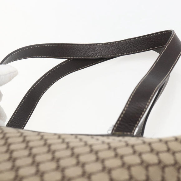 CELINE Macadam Canvas Tote Bag Beige Gold Auth gh1636