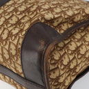 Christian Dior Trotter Canvas Boston Bag Brown Gold Auth gh1637-15