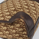Christian Dior Trotter Canvas Boston Bag Brown Gold Auth gh1637-16