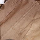 Christian Dior Trotter Canvas Boston Bag Brown Gold Auth gh1637-11