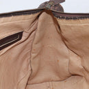 Christian Dior Trotter Canvas Boston Bag Brown Gold Auth gh1637-17