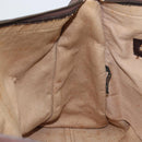 Christian Dior Trotter Canvas Boston Bag Brown Gold Auth gh1637-18