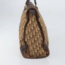 Christian Dior Trotter Canvas Boston Bag Brown Gold Auth gh1637-3