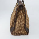 Christian Dior Trotter Canvas Boston Bag Brown Gold Auth gh1637-4