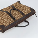 Christian Dior Trotter Canvas Boston Bag Brown Gold Auth gh1637-6