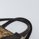 Christian Dior Trotter Canvas Boston Bag Brown Gold Auth gh1637-8