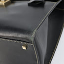 GUCCI Hand Bag Leather Black Gold 000 0857 Auth gh1638-8