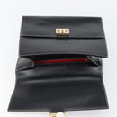 GUCCI Hand Bag Leather Black Gold 000 0857 Auth gh1638-10
