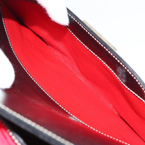 GUCCI Hand Bag Leather Black Gold 000 0857 Auth gh1638