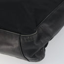 PRADA Tote Bag Nylon Leather Black Silver Auth gh1640-16