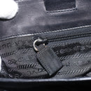 PRADA Tote Bag Nylon Leather Black Silver Auth gh1640-22