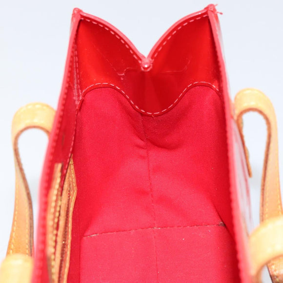 LOUIS VUITTON Monogram Vernis Reade PM Hand Bag Red Rouge M91088 LV Auth gh1641