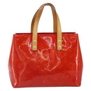 LOUIS VUITTON Monogram Vernis Reade PM Hand Bag Red Rouge M91088 LV Auth gh1641-13
