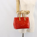 LOUIS VUITTON Monogram Vernis Reade PM Hand Bag Red Rouge M91088 LV Auth gh1641-22