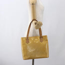 LOUIS VUITTON Monogram Vernis Houston Hand Bag Beige M91004 LV Auth gh1642-22