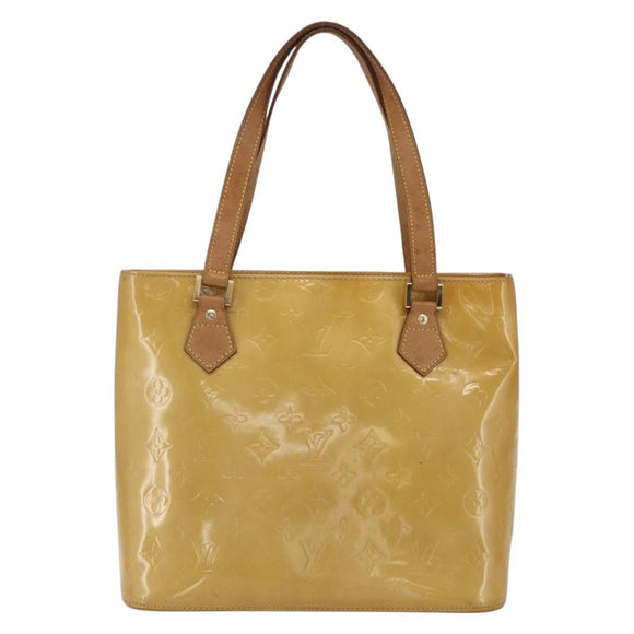 LOUIS VUITTON Monogram Vernis Houston Hand Bag Beige M91004 LV Auth gh1642