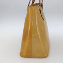LOUIS VUITTON Monogram Vernis Houston Hand Bag Beige M91004 LV Auth gh1642-4
