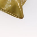 CHANEL COCO Mark Chain Tote Bag Patent leather Yellow Silver CC Auth gh1643-11